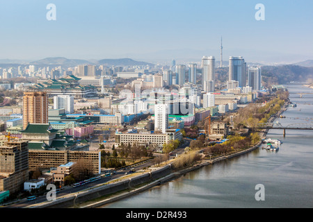 Skyline der Stadt, Pyongyang, Demokratische Volksrepublik Korea (DVRK), Nordkorea, Asien Stockfoto