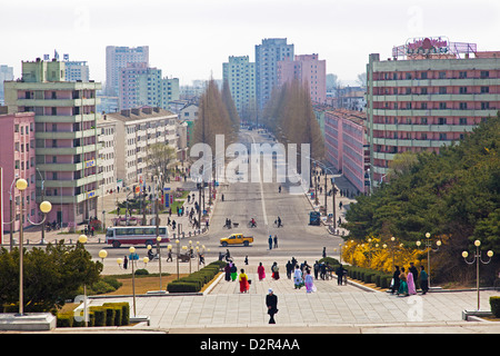 Stadtstraßen, Hamhung, Demokratische Volksrepublik Korea (DVRK), Nordkorea, Asien Stockfoto