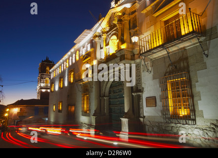 Casa Nacional De La Moneda (Mint Nationalmuseum) in der Abenddämmerung, Potosi, UNESCO World Heritage Site, Bolivien, Südamerika Stockfoto