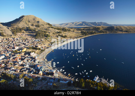 Blick auf Copacabana, Titicacasee, Bolivien, Südamerika Stockfoto