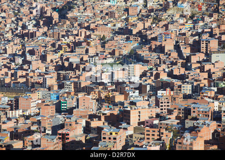 Blick auf Häuser und Wohnung Blöcke, La Paz, Bolivien, Südamerika Stockfoto