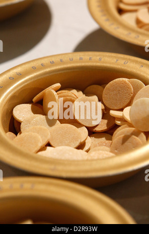 Host-Wafer in einer katholischen Kirche, Seine-Saint-Denis, Frankreich, Europa Stockfoto