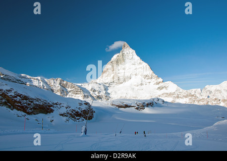 Blick vom Skihang, Schweizer Alpen Stockfoto