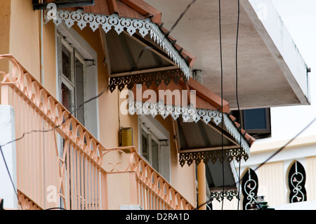 alten kreolischen Architektur, Port Louis, mauritius Stockfoto