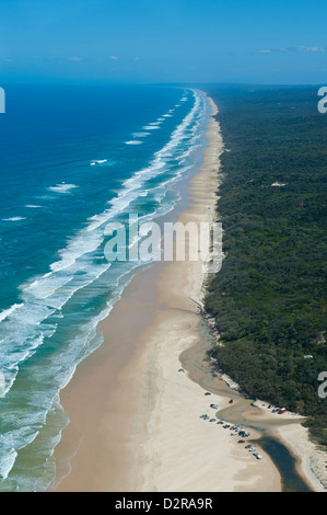 Antenne des Seventy-Five Mile Beach, Fraser Island, UNESCO World Heritage Site, Queensland, Australien, Pacific Stockfoto