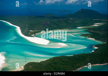 Antenne des Whitehaven im Whit Sonntag Inseln, Queensland, Australien, Pazifik Stockfoto