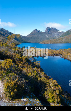 Dove Lake und Cradle Mountain, Cradle Mountain-Lake St. Clair National Park, Tasmanien, Australien Stockfoto