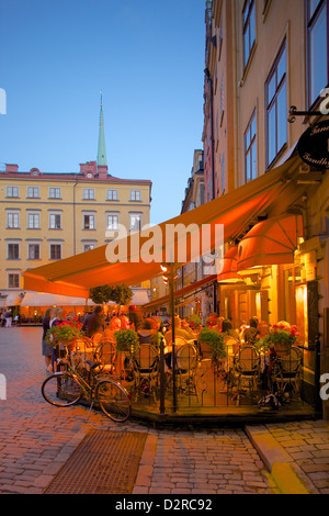 Stortorget Platz Cafés in der Abenddämmerung, Gamla Stan, Stockholm, Schweden, Europa Stockfoto