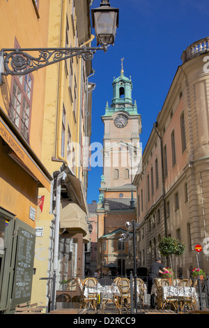 Stortorget Platz Cafés, Gamla Stan, Stockholm, Schweden, Europa Stockfoto