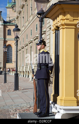 Königlicher Palast bewachen, Gamla Stan, Stockholm, Schweden, Europa Stockfoto