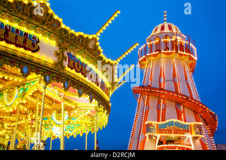 Helter Skelter, Goose Fair, Nottingham, Nottinghamshire, England, Vereinigtes Königreich, Europa Stockfoto