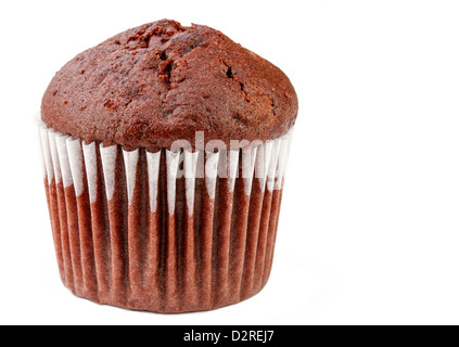 Schoko-Muffin auf weißem Hintergrund Stockfoto