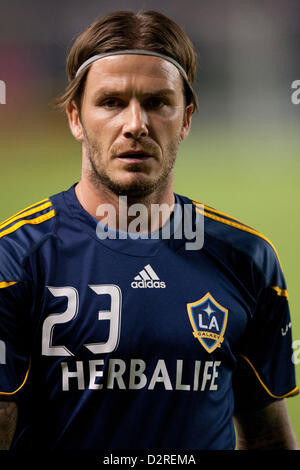 David Beckham schließt ein 5 Monat Vertrag mit französischen Ligue 1 Club Paris Saint-Germain. Beckham ist wahrscheinlich zu sein Liga-Debüt im Heimspiel gegen Bastia am 8. Feb. Stockfoto