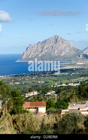 Vorgebirge von San Vito Lo Capo gesehen von Erice auf Sizilien Stockfoto