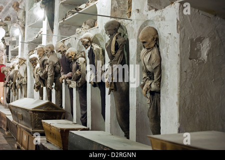 Palermo, Italien, natürliche Mumien in den Katakomben der Kapuziner Stockfoto
