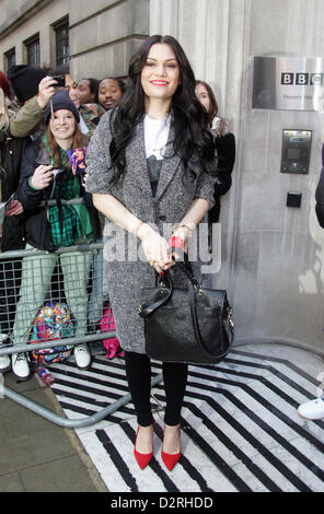 London, UK.31st Januar 2013. UK-Sängerin Jessie J gesehen verlassen die BBC-Radio-zwei studios Stockfoto