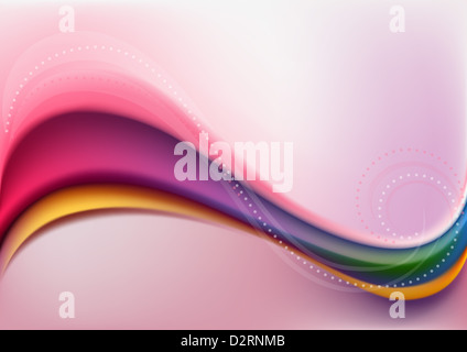 Abstrakte rosa Hintergrund mit roten und gelben Wellen Stockfoto