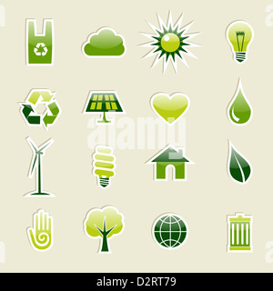 Gehen Grün modern glossy Icon-Set. Vektor-Illustration sauber gebaut gruppierte und geordnete in Schichten für die einfache Bearbeitung. Stockfoto