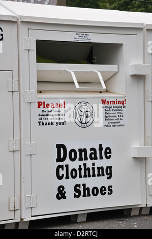 Spende bin für einen guten Zweck Stockfoto