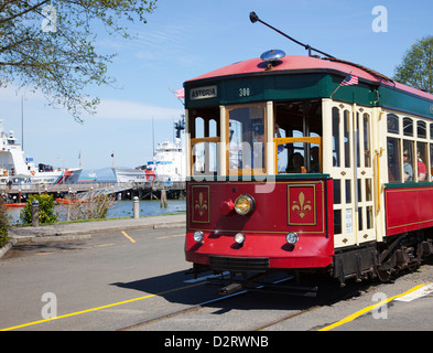 ODER, Astoria, Astoria Riverfront Trolley restauriert 1913 trolley Stockfoto