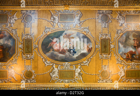 Gemälde / Malerei Dekoration an der Decke in der Könige Galerie der Kensington Palace, London. VEREINIGTES KÖNIGREICH. Stockfoto