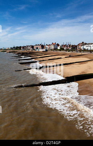 Felixstowe Strand von der Seebrücke entfernt, Felixstowe, Suffolk, England, Vereinigtes Königreich, Europa Stockfoto