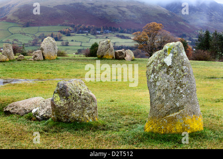 Castlerigg Stone Circle in der Nähe von Keswick, Nationalpark Lake District, Cumbria, England, Vereinigtes Königreich, Europa Stockfoto