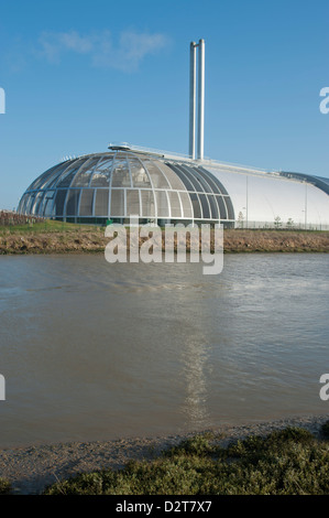Newhaven Abfall Verbrennungsanlage oder "Energie-Verwertungsanlage" an den Ufern des Flusses Ouse in East Sussex, UK. Stockfoto