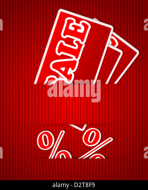 Verkauf oder Rabatt Tags für Preisliste Stockfoto
