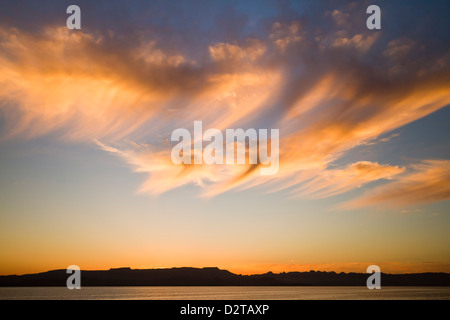 Sonnenuntergang, Baja-Halbinsel, Golf von Kalifornien (Sea of Cortez), Baja California, Mexiko, Nordamerika Stockfoto