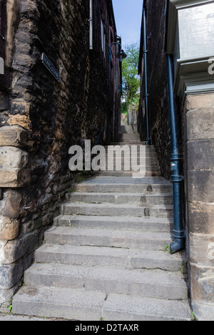 Lange Treppe von der Uferstraße von Newcastle Upon Tyne, bis zum Hauptort Bereich UK Stockfoto