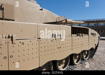 Neue israelische Merkava Markierung IV Behälter in Latrun Armored Corps museum Stockfoto