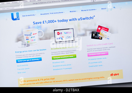 USwitch - UK-basierten Preisvergleich und switching-Webseite Stockfoto