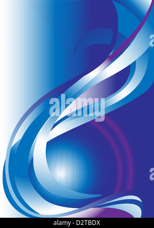 Blau und Violett wave auf blauem Hintergrund Stockfoto