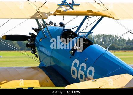 Cockpit-Bereich von Boeing stearman Stockfoto