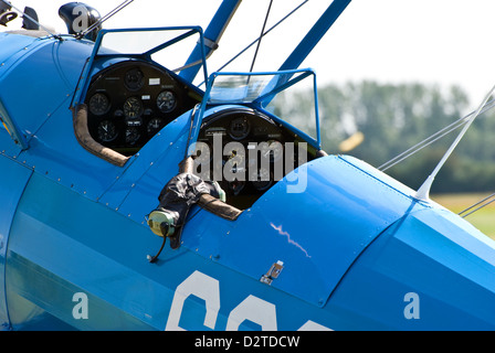 Cockpit-Bereich von Boeing stearman Stockfoto