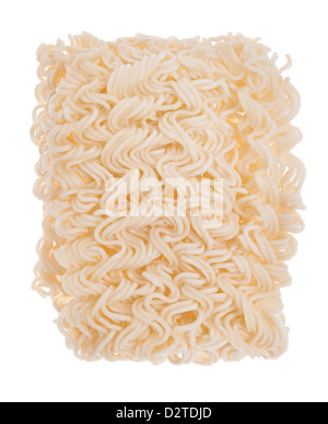 Ein Block von asiatischen Ramen instant-Nudeln isoliert auf weißem Hintergrund Stockfoto