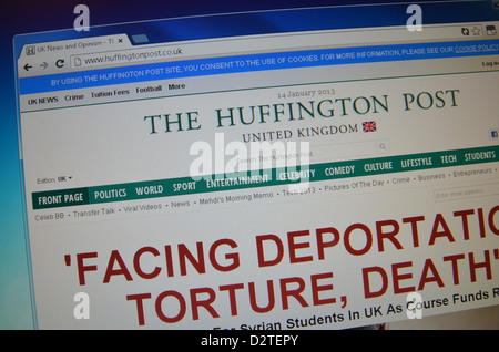 Die Huffington Post UK Website screenshot Stockfoto