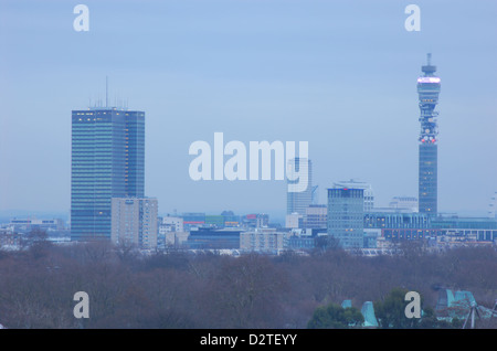 Tele-Blick auf der Telekom-Turm in London, England Stockfoto