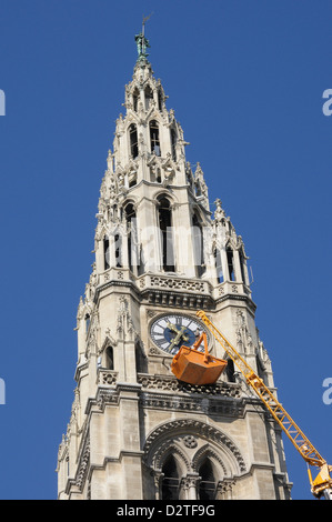 Wiener Rathaus-Turm-Baustelle Stockfoto