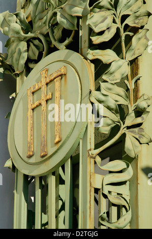 Art-Deco-Details auf dem Court Pavilion in Hietzing Stockfoto