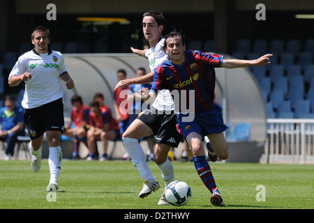 BARCELONA, Spanien - 23 Mai: Espinosa spielt mit F.C Barcelona Jugendmannschaft gegen Valencia C.F. 2010. Stockfoto