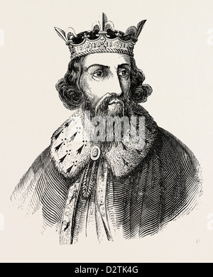 ALFRED THE GREAT, graviert 19. Jahrhundert Bild. Alfred der große (849 – 899) König von der südlichen angelsächsischen Königreich Wessex Stockfoto