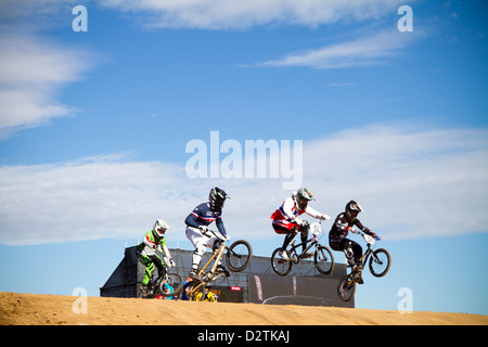 BMX-Track-Rennen im Olypics Park london Stockfoto