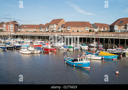 Boote in Roker Marina, Sunderland North East England Stockfoto