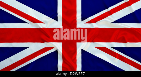 Union Jack Flagge und Herz-Form-Welligkeit Stockfoto