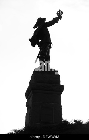 Samuel de Champlain Statue Silhouette in Ottawa Stockfoto