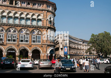 Croma Horniman Circle VN Straße Kala Ghoda Fort Mumbai (Bombay) Indien Kolonialarchitektur Stockfoto