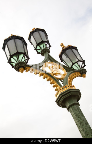 Lamp post auf Westminster Bridge London UK Stockfoto