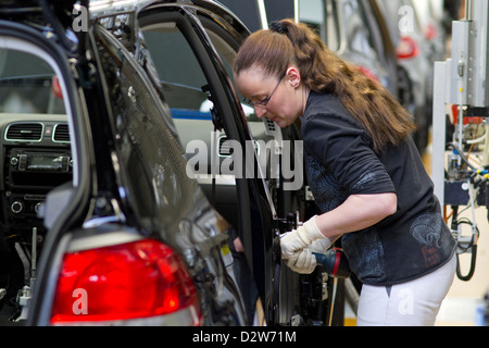 Wolfsburg, Deutschland, Volkswagen Fabrik, Herstellung von Golf 6 und den Tiguan Stockfoto